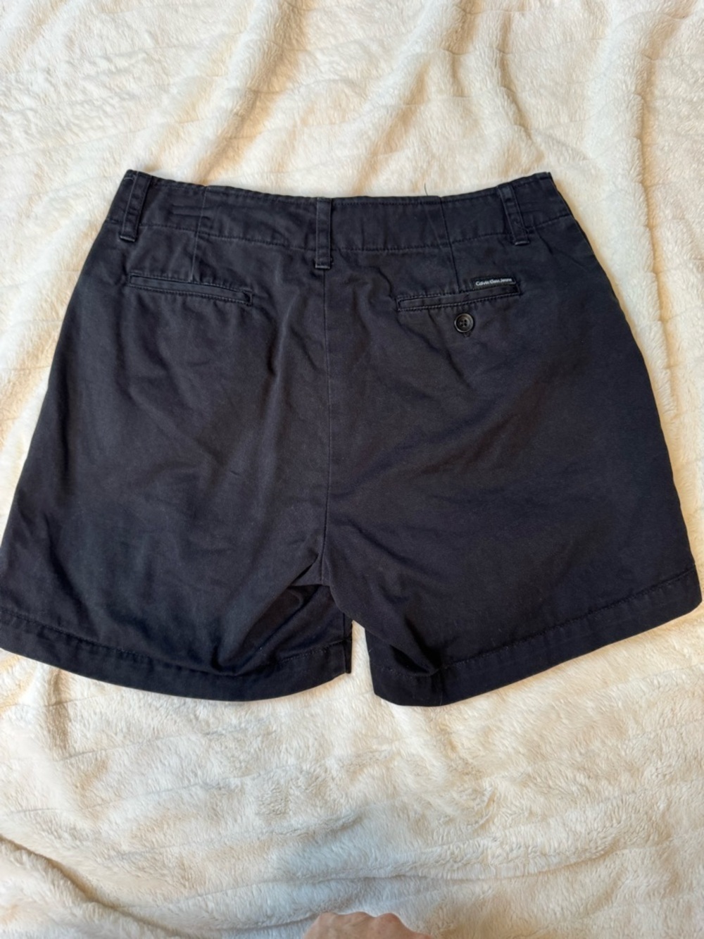 Calvin Klein Black Chino Shorts Size 2 Cotton Mid Rise Casual Classic - Picture 4 of 16